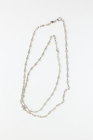 Stone Detail Adjustable Belt Silver