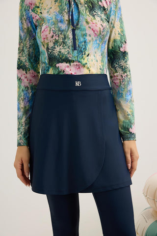 Modest Wrap Swim Skirt Navy