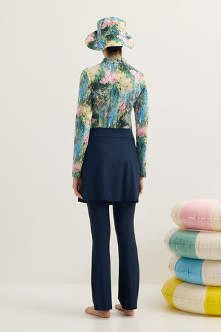 Modest Wrap Swim Skirt Navy