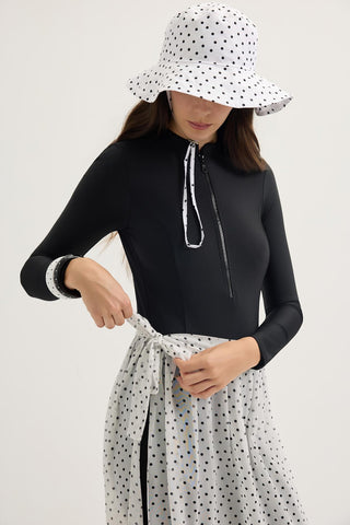 Modest Tulle Pareo Skirt White Polka Dot