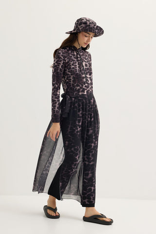 Modest Tulle Pareo Skirt Leopard