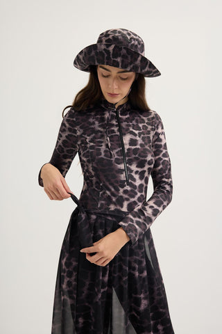 Modest Tulle Pareo Skirt Leopard