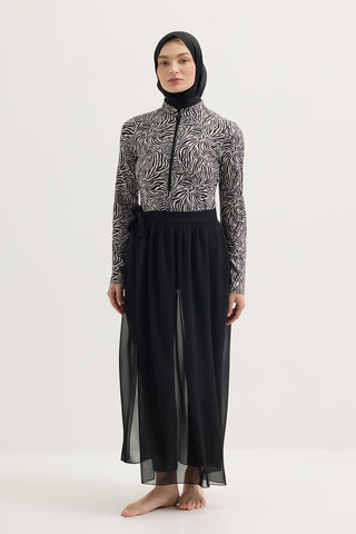 Modest Tulle Pareo Skirt Black