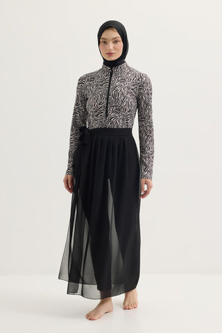 Modest Tulle Pareo Skirt Black
