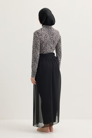 Modest Tulle Pareo Skirt Black