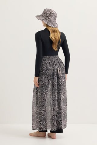Modest Tulle Pareo Skirt Zebra