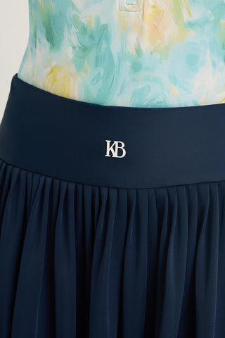 Modest Pleated Swim Skirt Navy