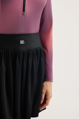 Modest Pleated Swim Skirt Black