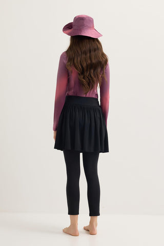 Modest Pleated Swim Skirt Black