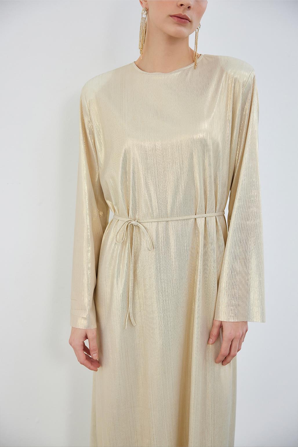 Tiana Padded Dress Gold Kadriye Batrk Global Tiana Padded Dress Gold Kadriye Batrk Global