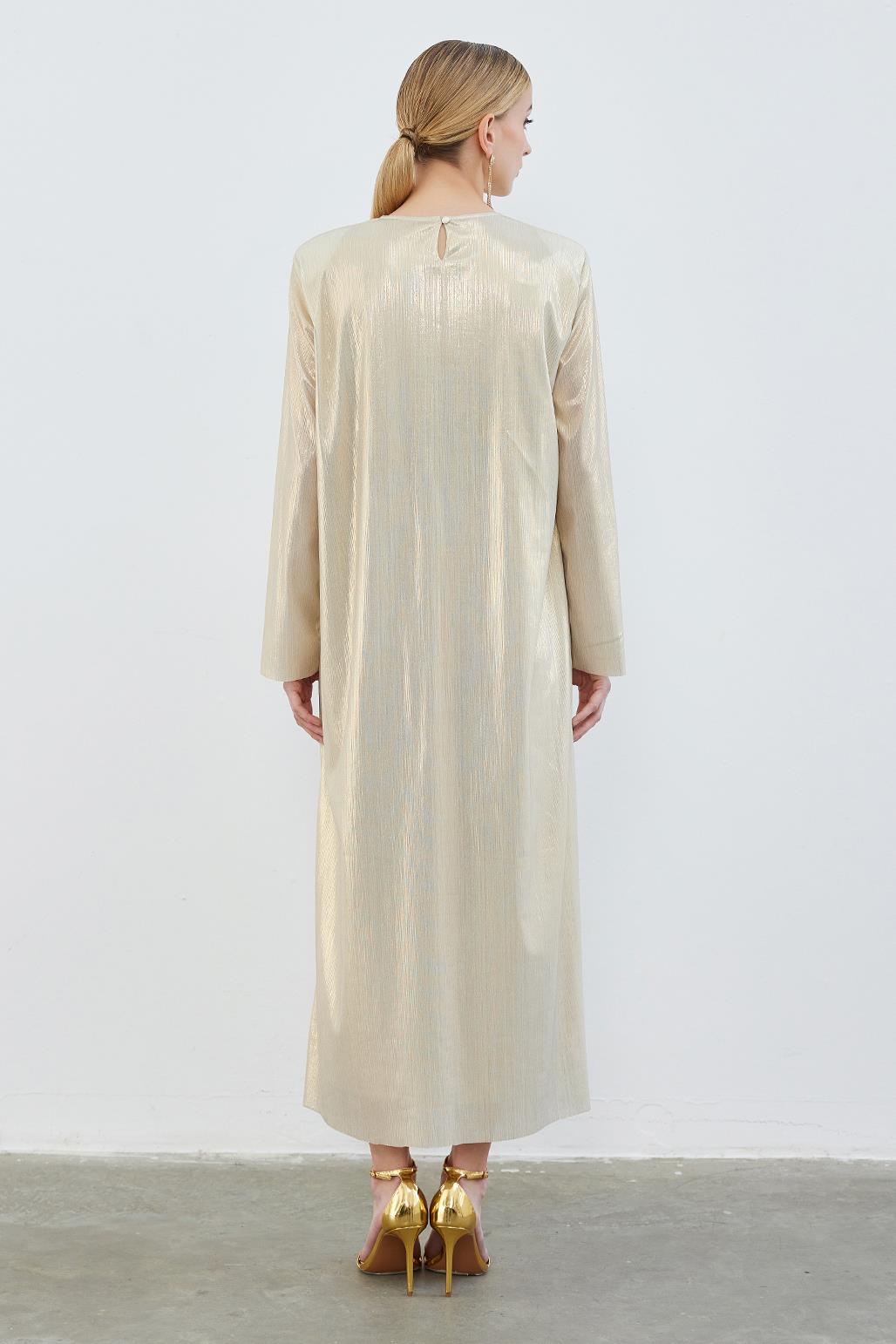 Tiana Padded Dress Gold Kadriye Batrk Global Tiana Padded Dress Gold Kadriye Batrk Global