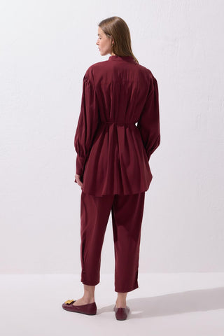 Tina Shirt and Trousers Set Burgundy