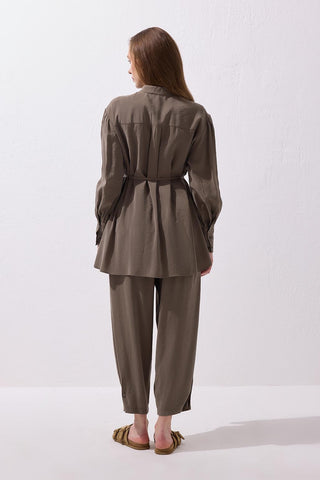 Tina Shirt and Trousers Set Khaki