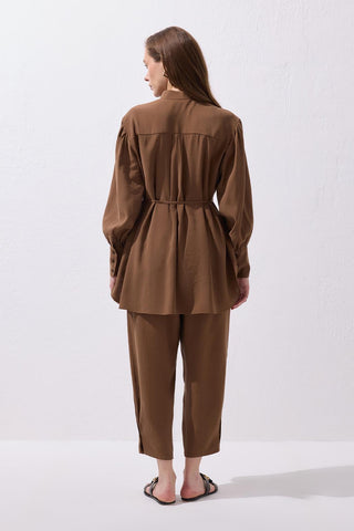 Tina Shirt and Trousers Set Brown