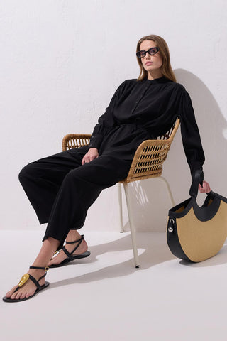 Tina Shirt and Trousers  Set Black