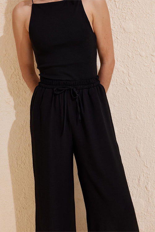 Tree Bark Loose Trousers Black