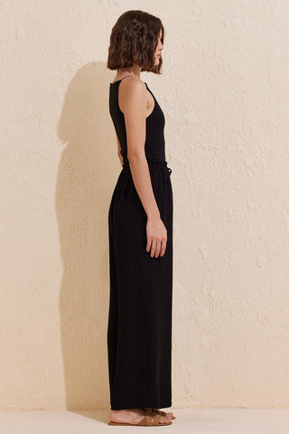 Tree Bark Loose Trousers Black