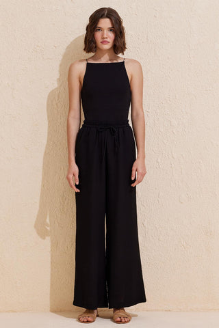 Tree Bark Loose Trousers Black