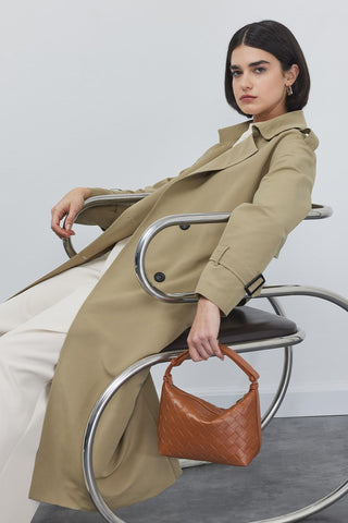 Trench Coat with Epaulets Olive Green