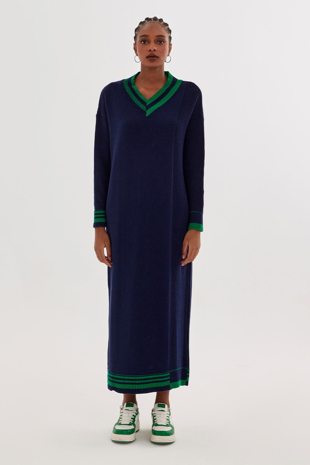 Knitted Dress Navy Blue