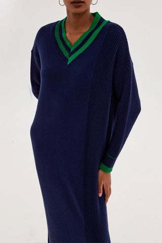 Knitted Dress Navy Blue