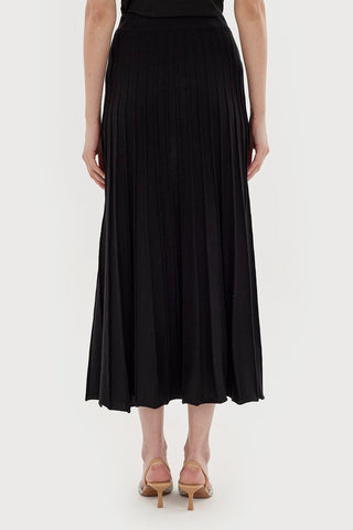 Pleated Knitted Skirt Black