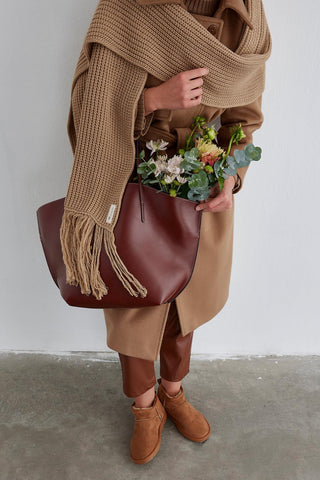 Knitwear Long Scarf With Fringe Camel