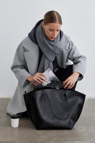 Knitwear Long Scarf With Fringe Smoke
