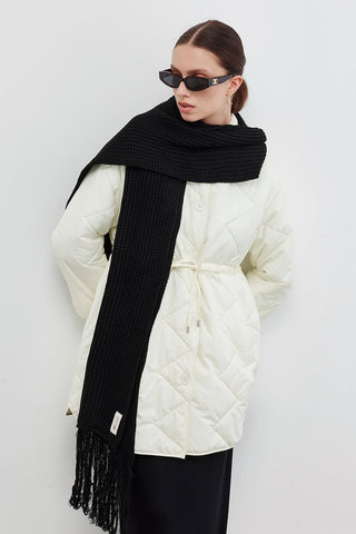 Knitwear Long Scarf With Fringe Black