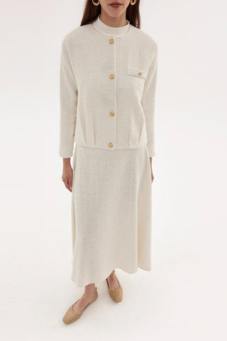 Tweed Jacket and Skirt Set Ecru
