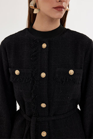 Tweed Jacket and Trousers Set Black