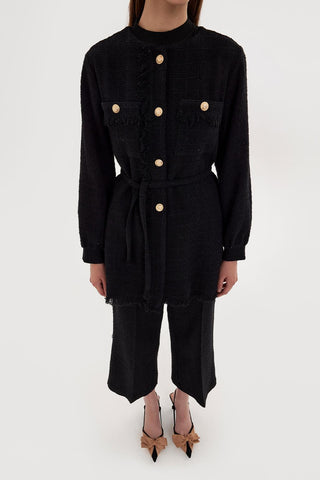 Tweed Jacket and Trousers Set Black