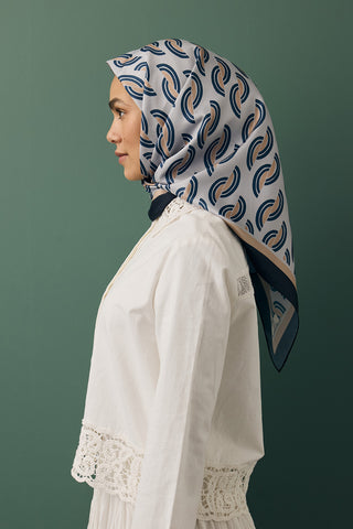 Twill Silk Square Scarf Aura Beige