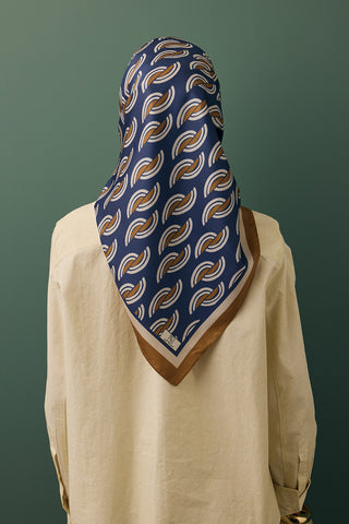 Twill Silk Square Scarf Aura Cinnamon