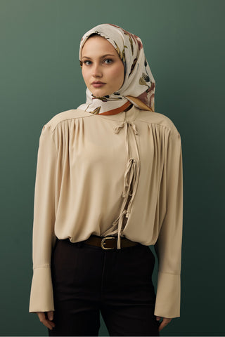 Twill Silk Square Scarf Begonia