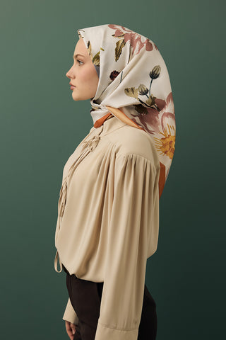 Twill Silk Square Scarf Begonia