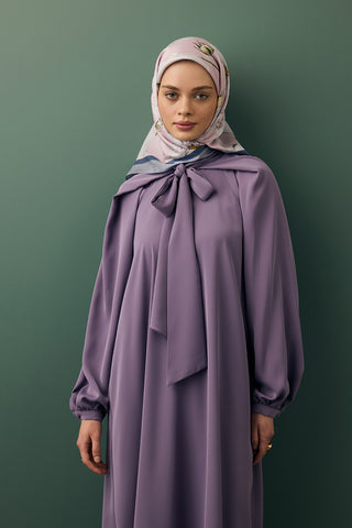 Twill Silk Square Scarf Daisy Lilac