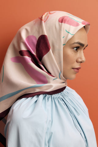 Twill Silk Square Scarf Sunset