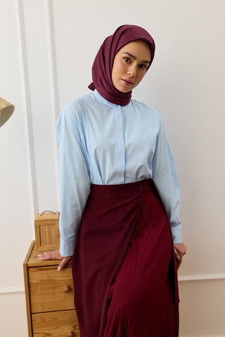 Twill Silk Square Scarf Tina Burgundy