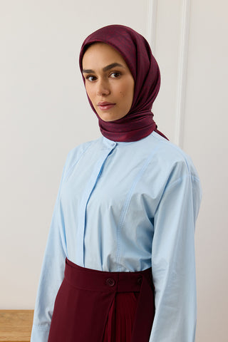 Twill Silk Square Scarf Tina Burgundy
