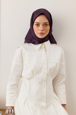 Twill Silk Square Scarf Tina Plum