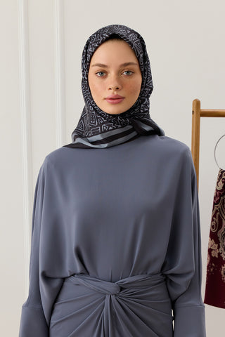 Twill Silk Square Scarf Tina Black