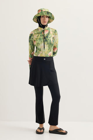 Long Sleeve Printed Swim Tunic Light Green