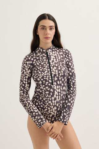 Long Sleeve Printed Swim Tunic Bambi