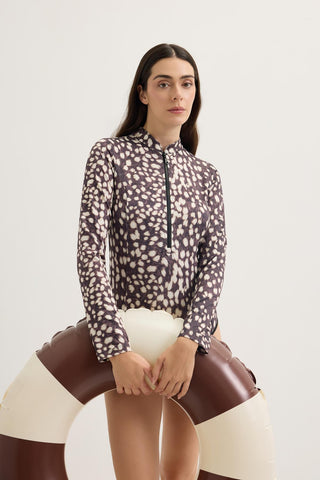 Long Sleeve Printed Swim Tunic Bambi