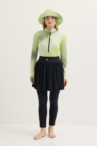 Long Sleeve Printed Swim Tunic Lime