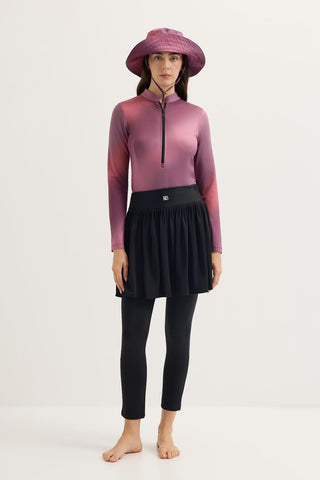 Long Sleeve Printed Swim Tunic Plum