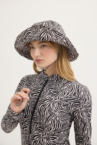 Long Sleeve Printed Swim Tunic Zebra