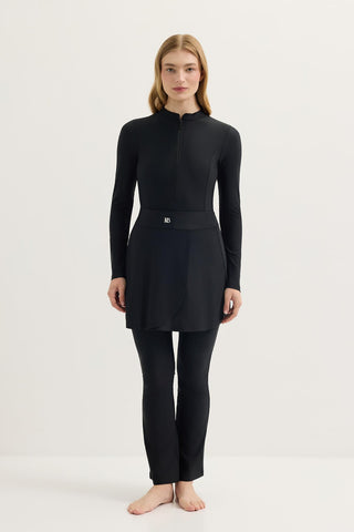 Long Sleeve Swim Tunic Black