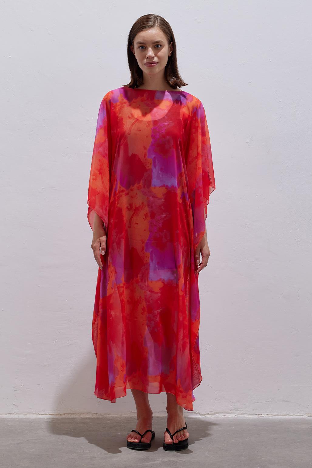 Long Modest Pareo Dress Fuchsia